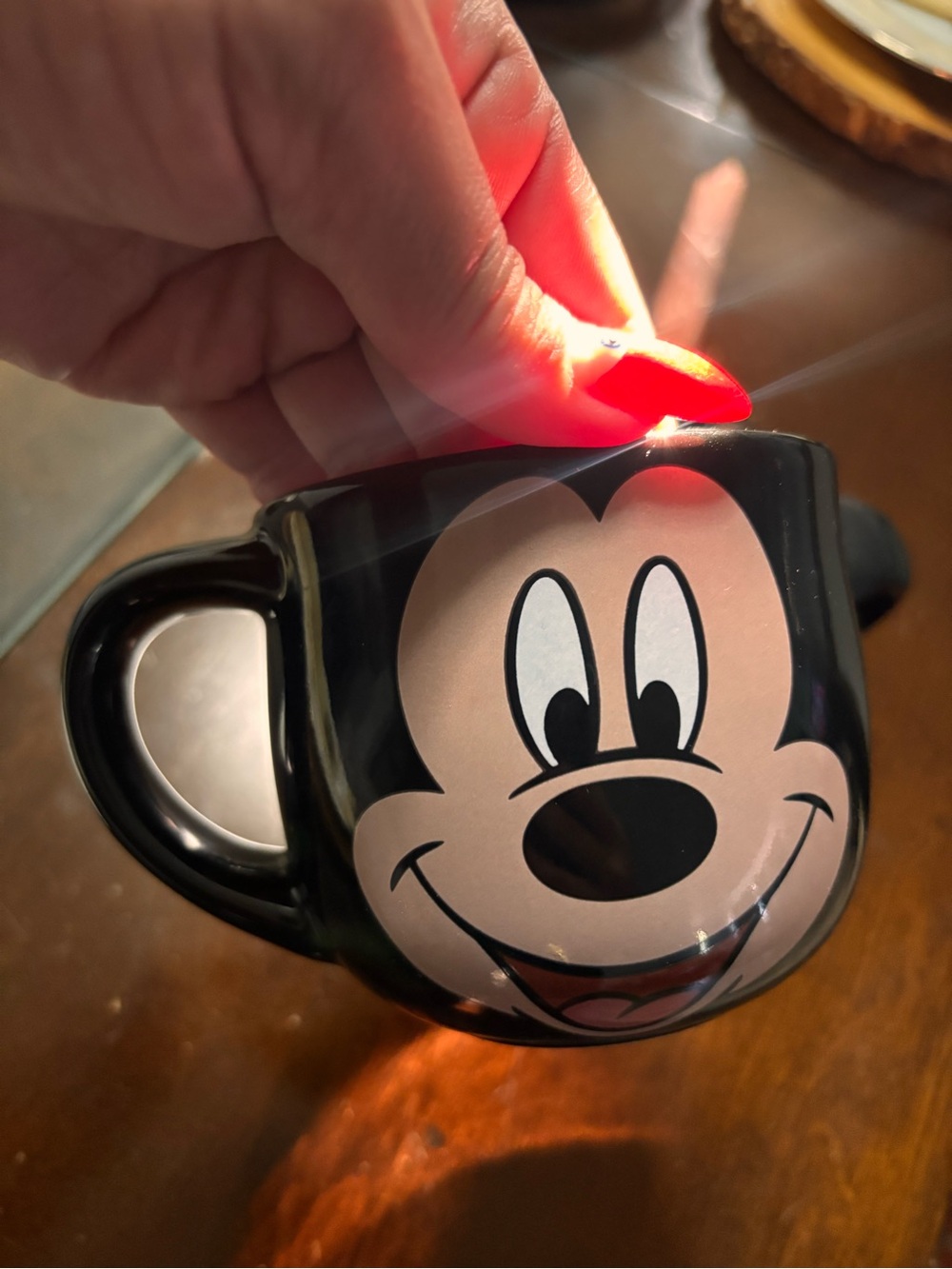 Disney Black Mickey Mouse Face Ceramic Mug
